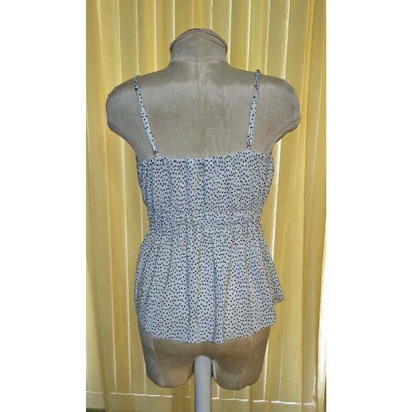 Abercrombie & Fitch satin babydoll top black and white polka dot Size Medium - Picture 2 of 5